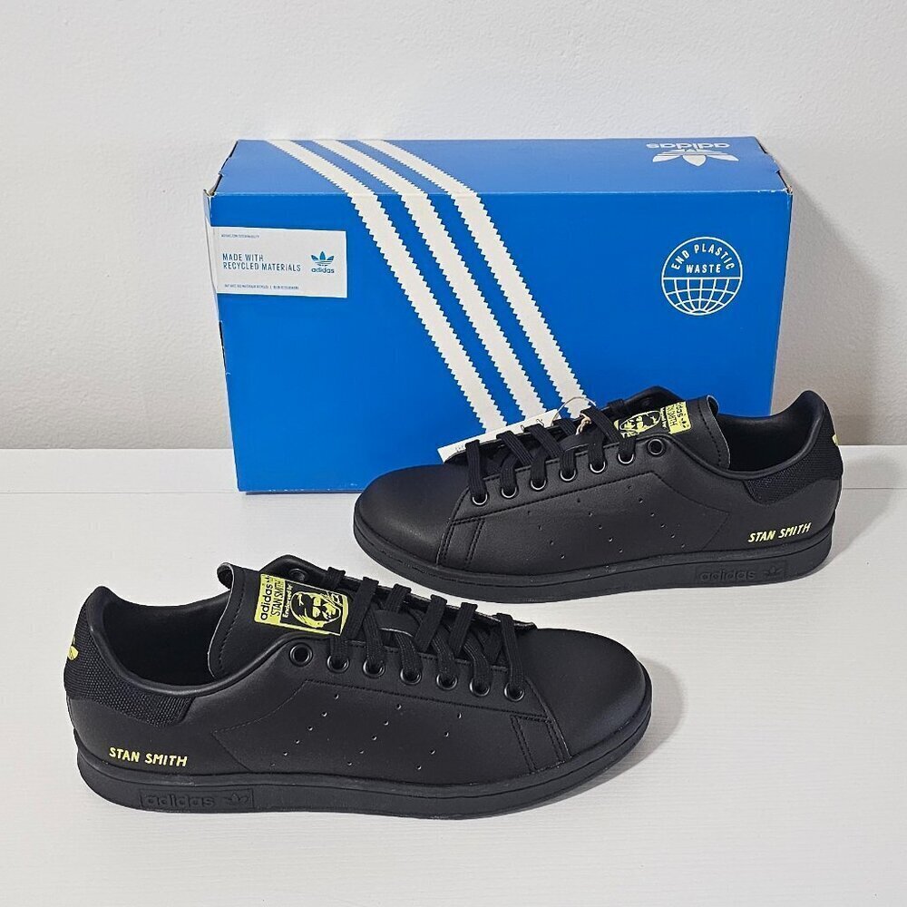 Adidas Stan Smith  'BLACK SEMI SOLAR YELLOW'  Men's Shoes Size 8   H00326 - Picture 7 of 7